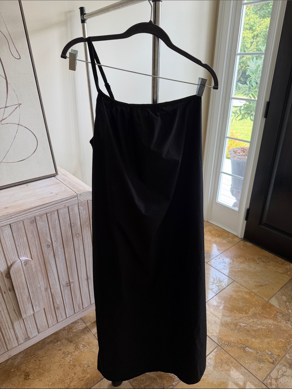Black one shoulder Dress with Adjustable Straps